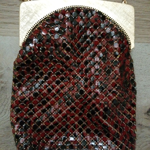 Vintage Whiting & Davis Gold Metal Brown Mesh Bag - Picture 2 of 4